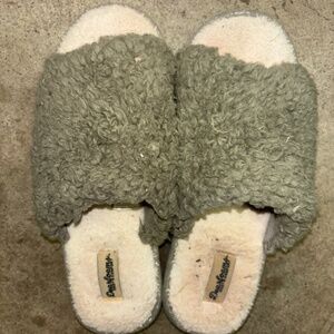 Platform slippers well worn